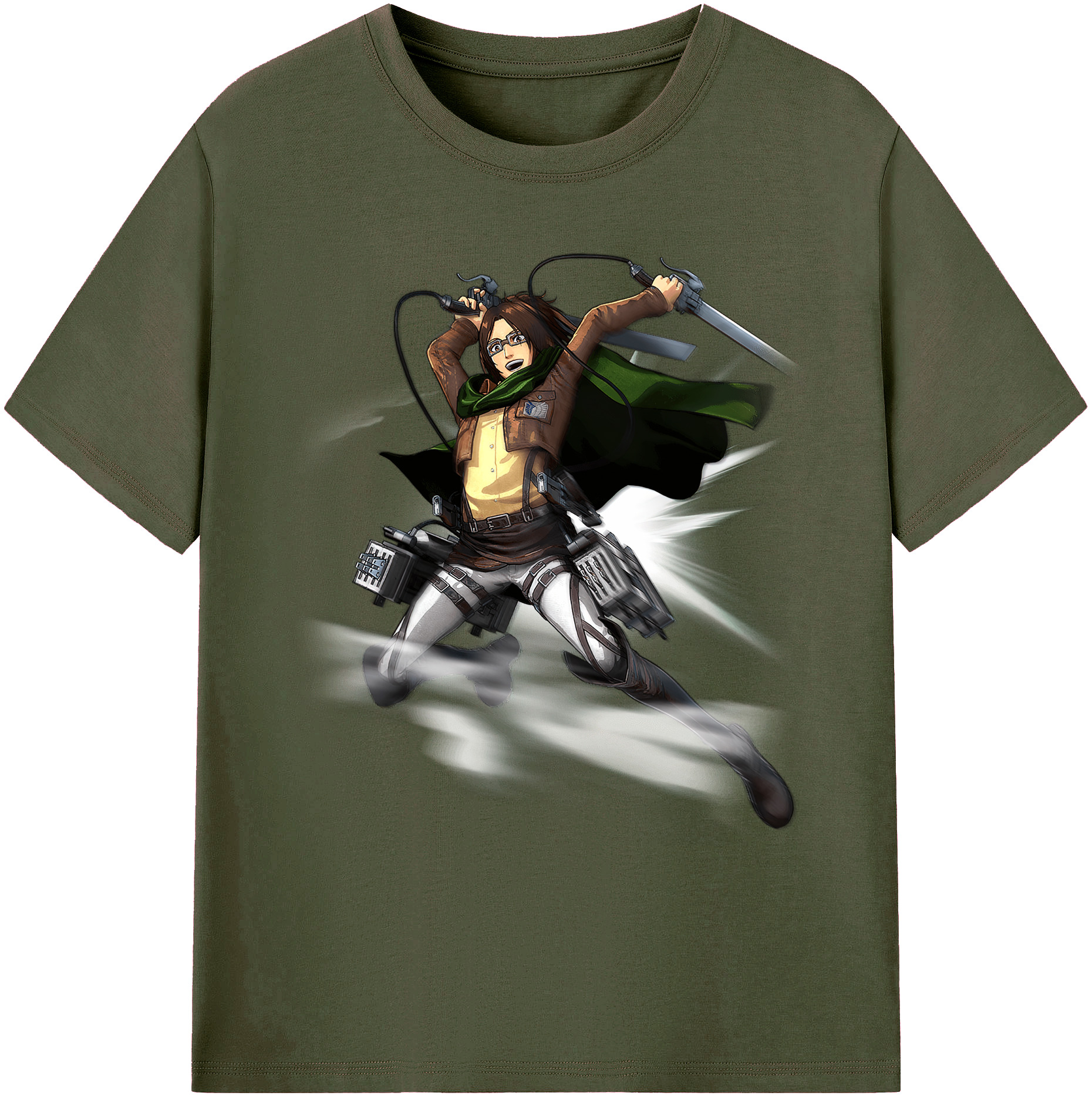（画像用） 進撃の巨人 ハンジ·ゾエ Attack on Titan Hanji Zoe 綿100％ メンズ半袖Tシャツ｜肌触りやわらか＆通気性